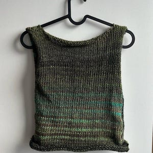 Hand knitted ombre sleeveless vest top/jumper