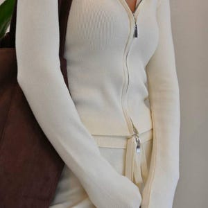 Beige Two Piece Angora Matching Set Knit Loungewear Set Knitwear Knitted Suit Lounge Set Women's Warm Cozy Knit Suit Angora Suit