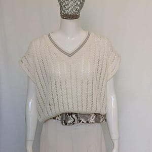 cotton vest, sequin vest, hand knit, knitted vest, sleeveless, summer vest, breathable, sparkle, handmade, natural fiber,knit vest for women